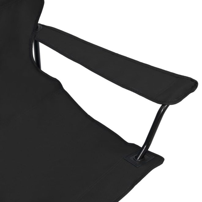 2-Seater Foldable Camping Chair Steel and Fabric – Black