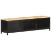 Arvin TV Cabinet 130x30x37 cm Solid Rough Mango Wood