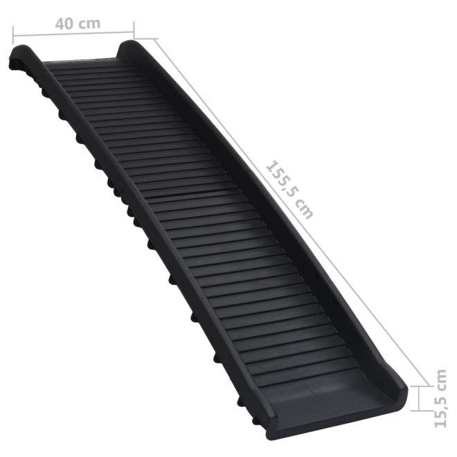 Folding Dog Ramp Black 155.5x40x15.5 cm