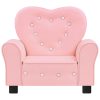 Children Sofa Faux Leather – Pink