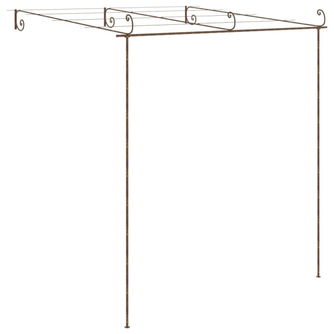 Garden Pergola Antique Brown Iron – 3x3x2.5 m