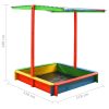 Sandbox with Adjustable Roof Fir Wood Multicolour UV50