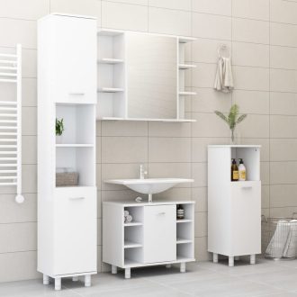 4 Piece Bathroom Furniture Set Engineered Wood