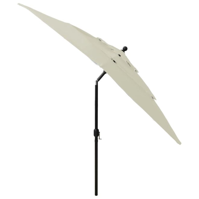 3-Tier Parasol with Aluminium Pole – 2.5×2.5 m, Sand