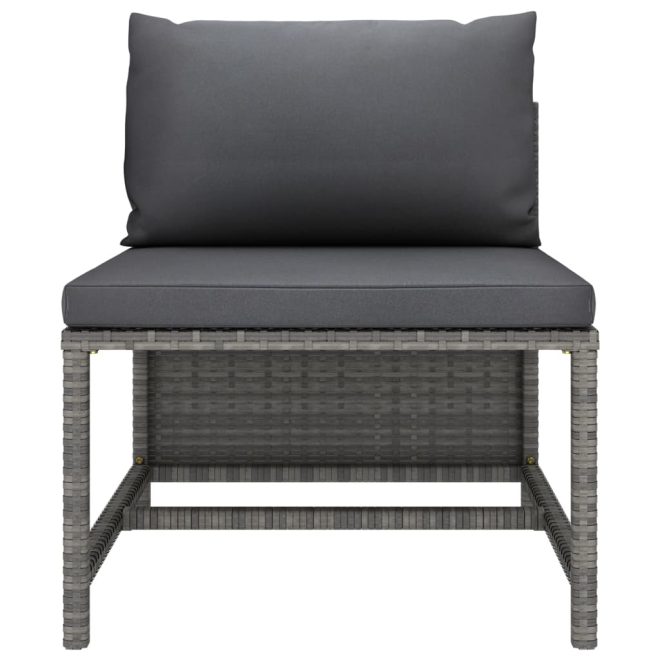 Sectional Sofa with Cushions Poly Rattan – Grey, 4-Seater