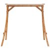 Swing Frame with Roof Solid Bent Wood with Teak Finish – Cream