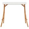 Swing Frame with Roof Solid Bent Wood with Teak Finish – Cream