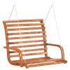 Swing Bench Solid Bent Wood with Teak Finish 91x130x58 cm