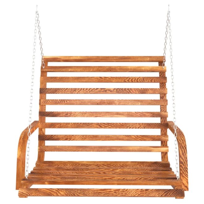 Swing Bench Solid Bent Wood with Teak Finish 91x130x58 cm