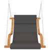 Swing Chair with Cushion Bent Wood with Teak Finish – Anthracite