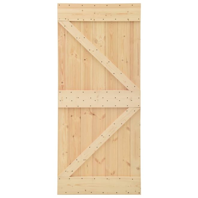 Sliding Door with Hardware Set Solid Pine Wood – 80×210 cm, 1