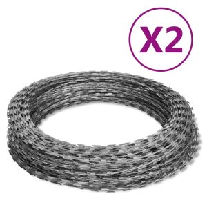 NATO Razor Wire Helical Wire Roll Galvanised Steel – 60 M, 2