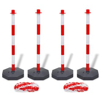 Set of 4 Chain Posts and 2 Plastic Chians of 10 m Each