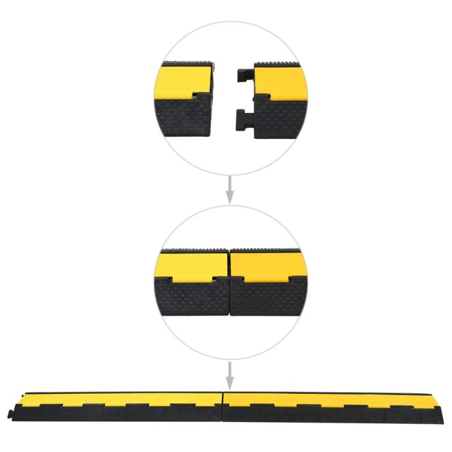 Cable Protector Ramps 2 pcs 2 Channels Rubber 101.5 cm