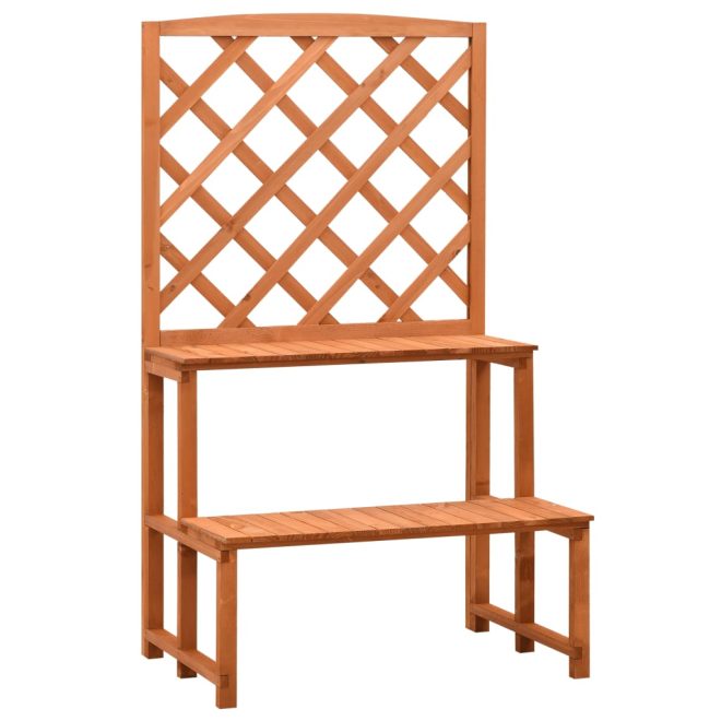 Plant Stand with Trellis 70x42x120 cm Solid Firwood – Orange