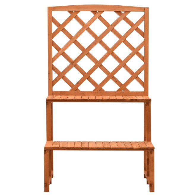 Plant Stand with Trellis 70x42x120 cm Solid Firwood – Orange