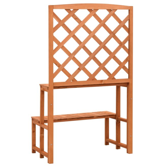 Plant Stand with Trellis 70x42x120 cm Solid Firwood – Orange