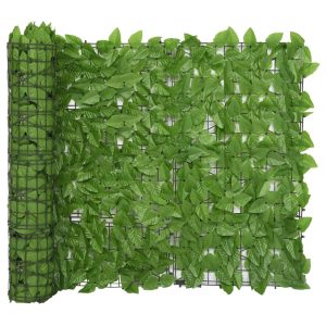 Balcony Screen with Leaves – 500×100 cm, Green