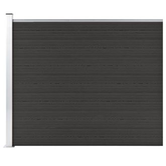 Fence Panel WPC 175×146 cm Black