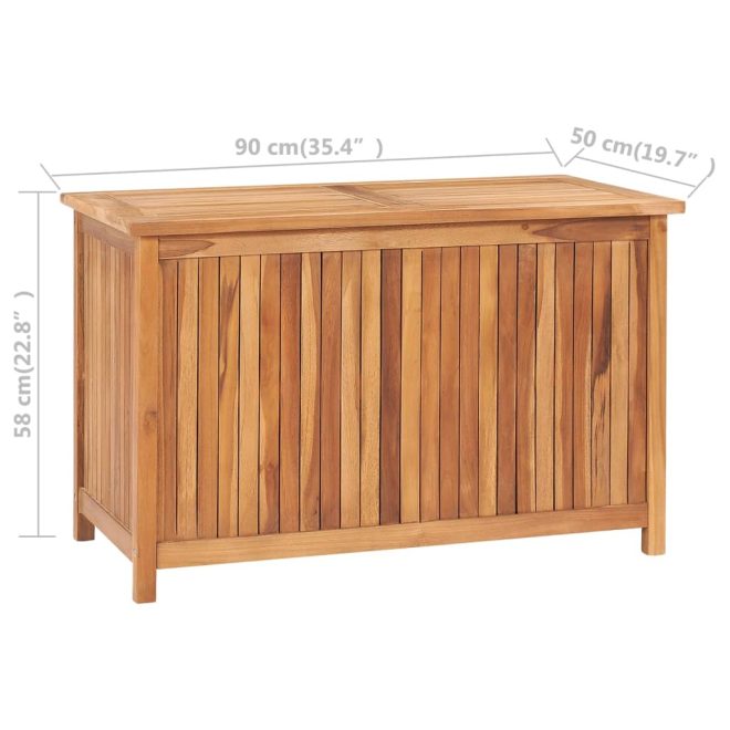 Garden Storage Box Solid Teak Wood – 90x50x58 cm