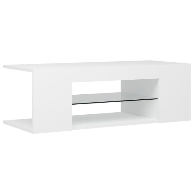 Catonsville TV Cabinet with LED Lights 90x39x30 cm – White