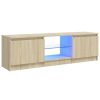 Blackfoot TV Cabinet with LED Lights – 120x30x35.5 cm, Sonoma oak