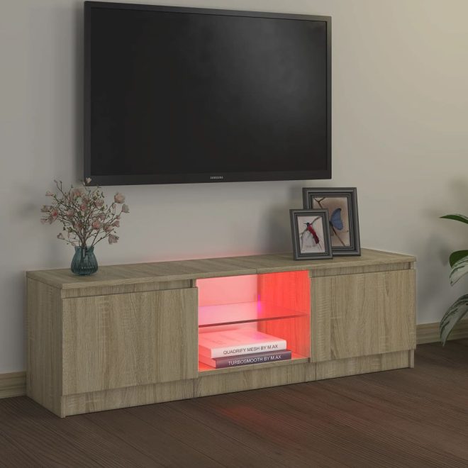 Blackfoot TV Cabinet with LED Lights – 120x30x35.5 cm, Sonoma oak