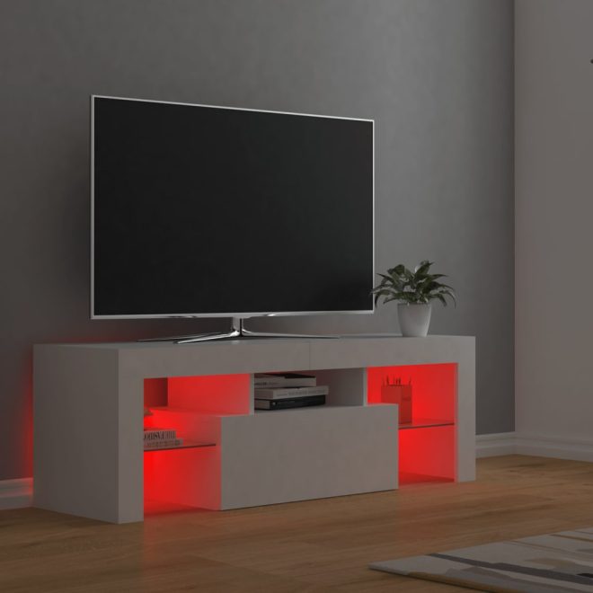 Crigglestone TV Cabinet with LED Lights 120x35x40 cm – White