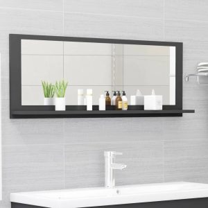 Bathroom Mirror Engineered Wood – 100 cm, Grey