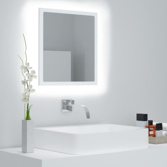 LED Bathroom Mirror 40×8.5×37 cm Acrylic – White