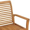 Garden Bench with Cushion 112 cm Solid Teak Wood – Beige