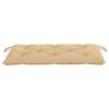 Garden Bench with Cushion 112 cm Solid Teak Wood – Beige