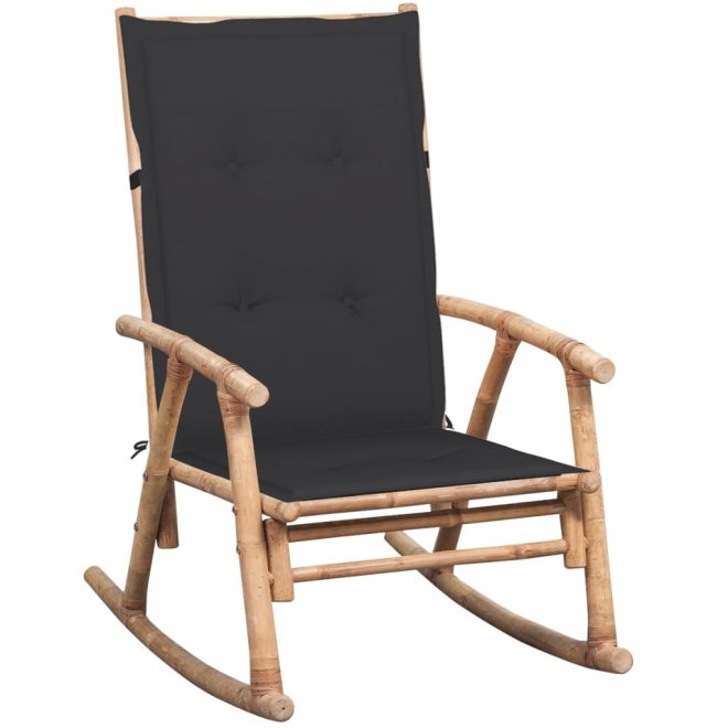 Rocking Chair with cushion Bamboo – Anthracite