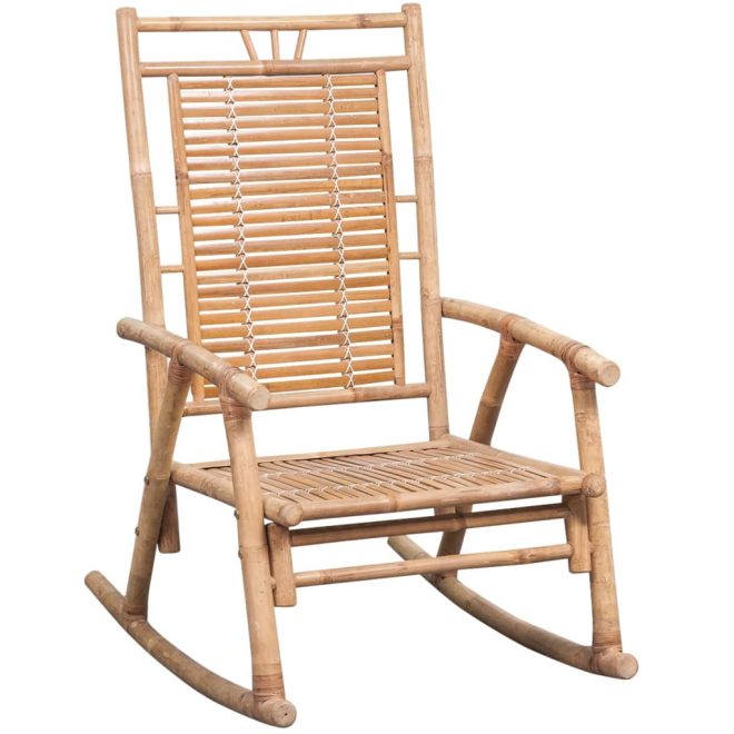 Rocking Chair with cushion Bamboo – Anthracite