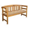 Garden Bench with Cushion Solid Acacia Wood – 157 cm, Beige