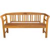 Garden Bench with Cushion Solid Acacia Wood – 157 cm, Beige