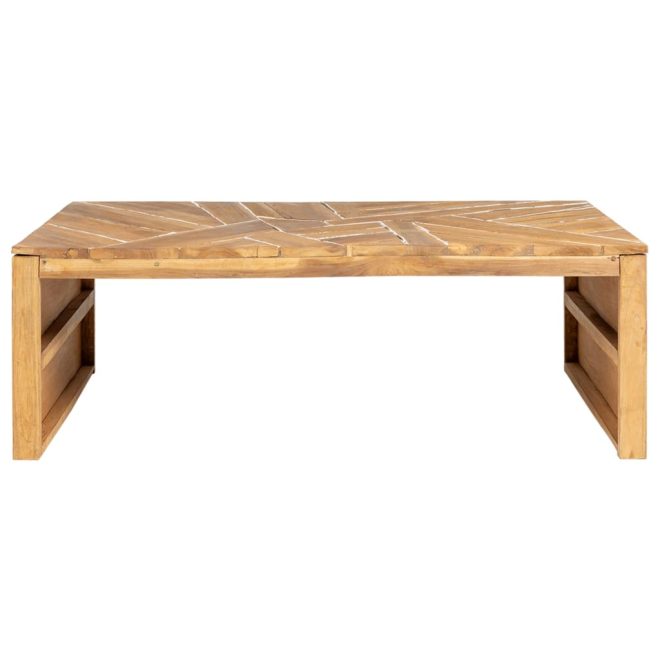 Coffee Table Erosion Solid Teak Wood 110x60x38 cm