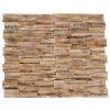 3D Wall Cladding Panels 10 pcs Solid Teak Wood – 56x18x2 cm