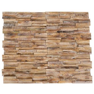 3D Wall Cladding Panels 10 pcs Solid Teak Wood