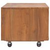 Holyoke TV Cabinet with Wheels Solid Teak Wood – 80x50x42 cm