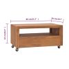 Holyoke TV Cabinet with Wheels Solid Teak Wood – 80x50x42 cm