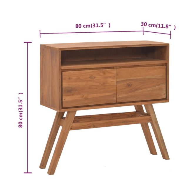 Console Table Solid Teak Wood – 80x30x80 cm