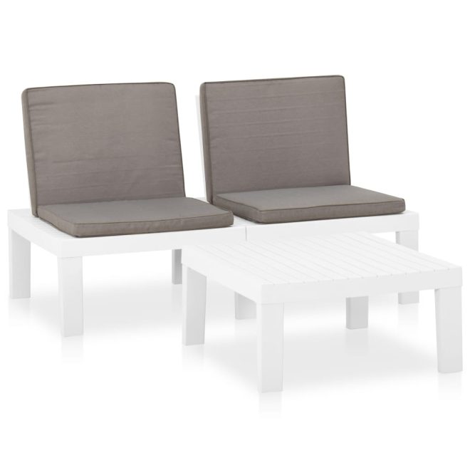 Garden Lounge Set with Cushions Plastic