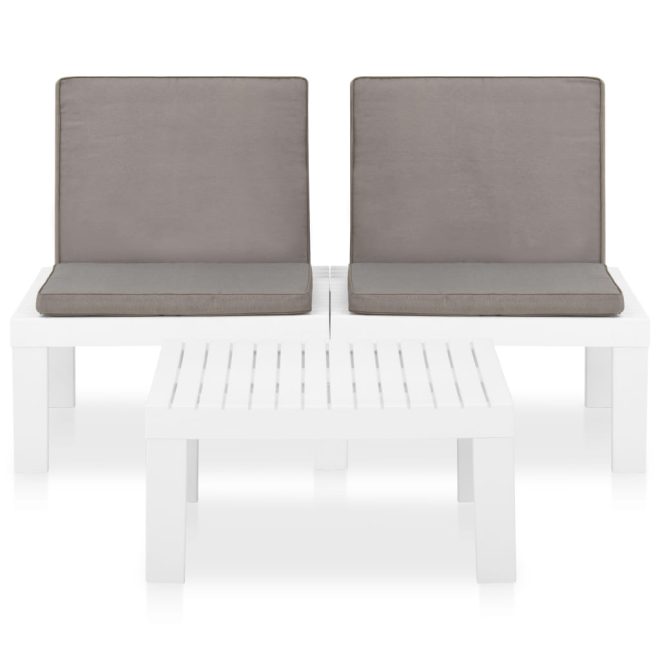 Garden Lounge Set with Cushions Plastic