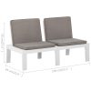 Garden Lounge Set with Cushions Plastic