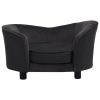 Dog Sofa 69x49x40 cm Plush and Faux Leather – Black