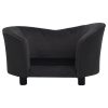 Dog Sofa 69x49x40 cm Plush and Faux Leather – Black