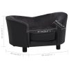 Dog Sofa 69x49x40 cm Plush and Faux Leather – Black