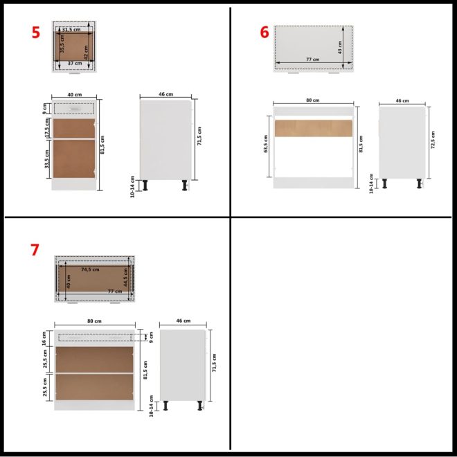 7 Piece Kitchen Cabinet Set Engineered Wood – White