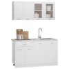 4 Piece Kitchen Cabinet Set Engineered Wood – White